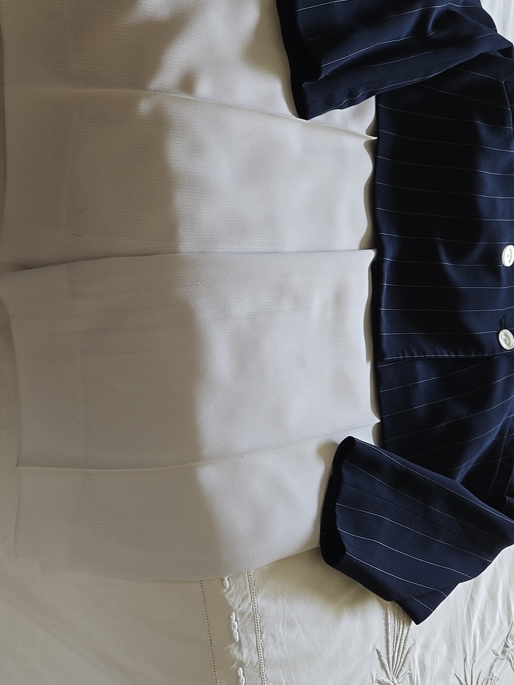 Jones New York Navy Pinstripe Double-Breasted Jacket and Pant - Picture 5 of 9
